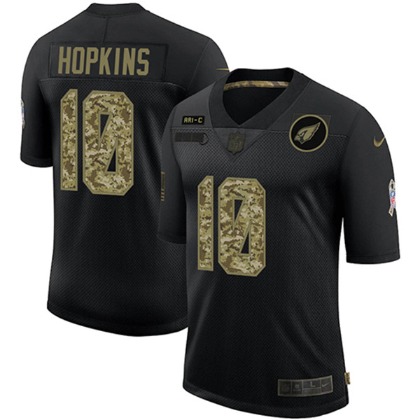 Men's Arizona Cardinals #10 DeAndre Hopkins 2020 Black Camo Salute To Service Stitched NFL Jersey